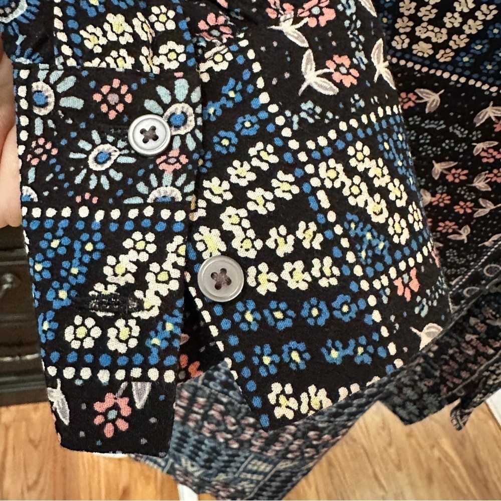 LOFT Eclectic Grandpa Patchwork Floral Long Sleeve Mini Dress Size 6 - Picture 9 of 16